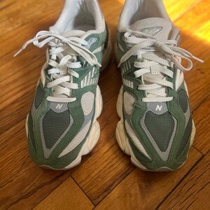 New Balance Green and White Sneakers